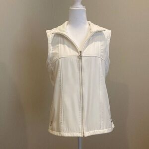 White Sleeveless Zip-Up Vest